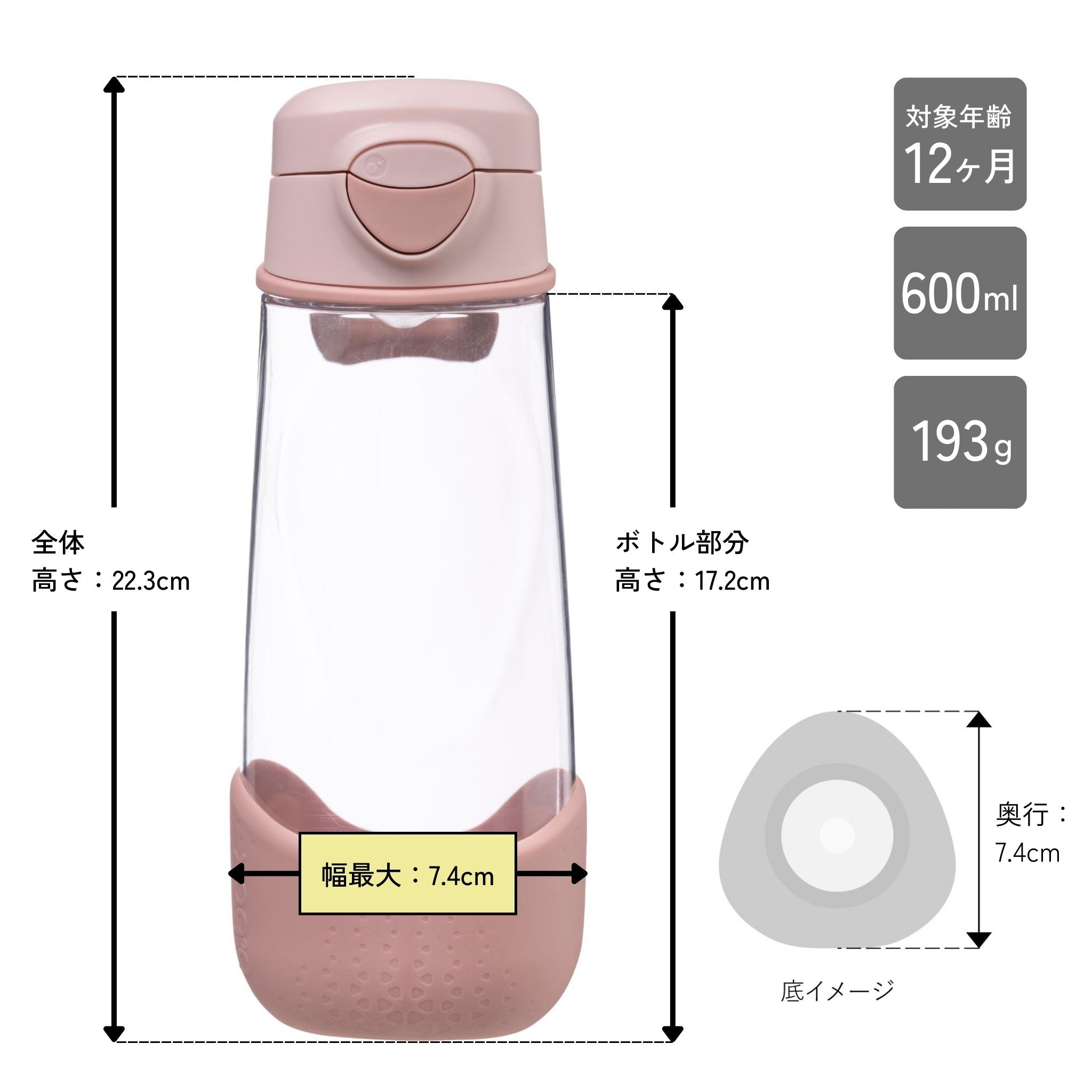 600mL Sport Spout Bottle