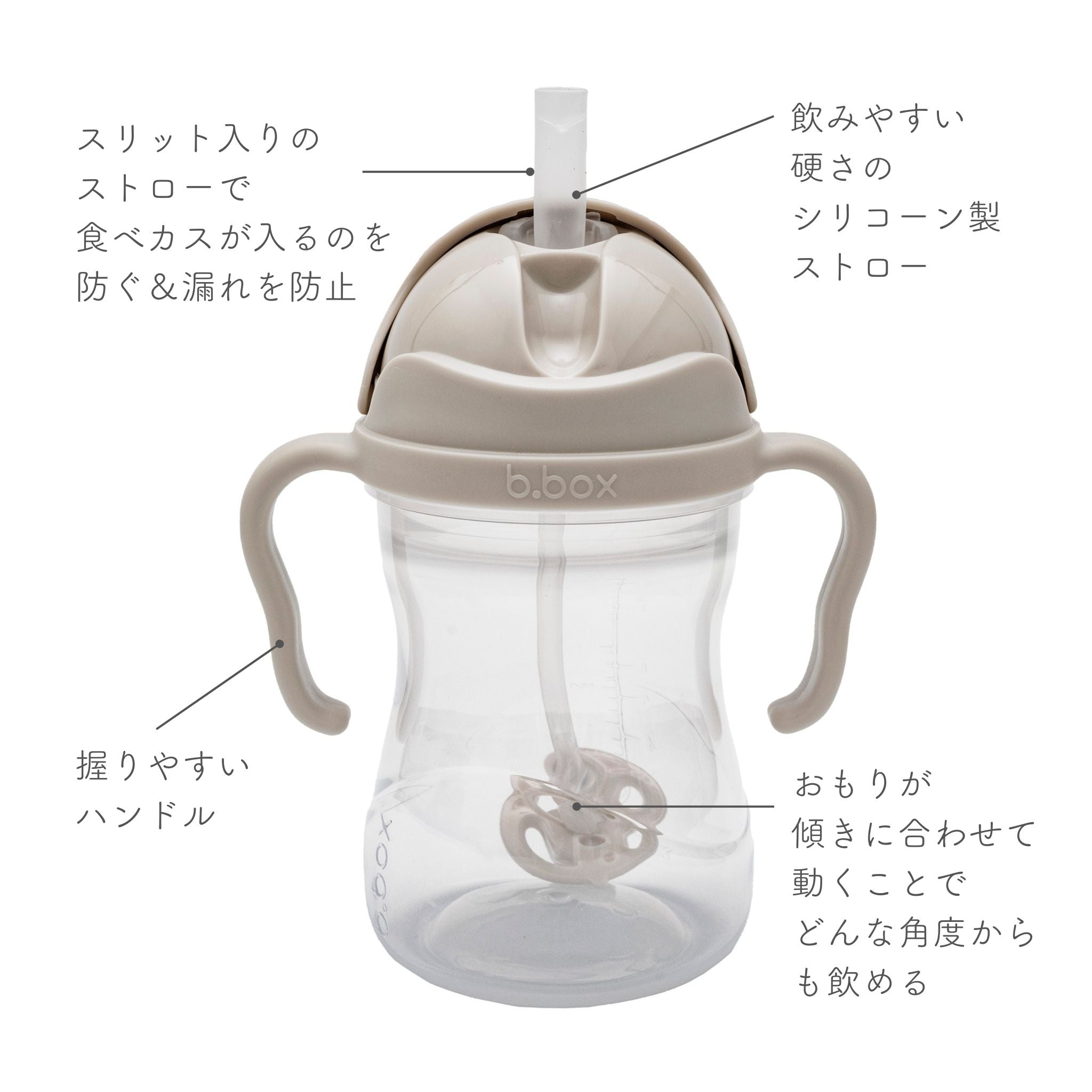 ストロー: 「ストロー（6ヶ月〜）。 」
 食洗機対応