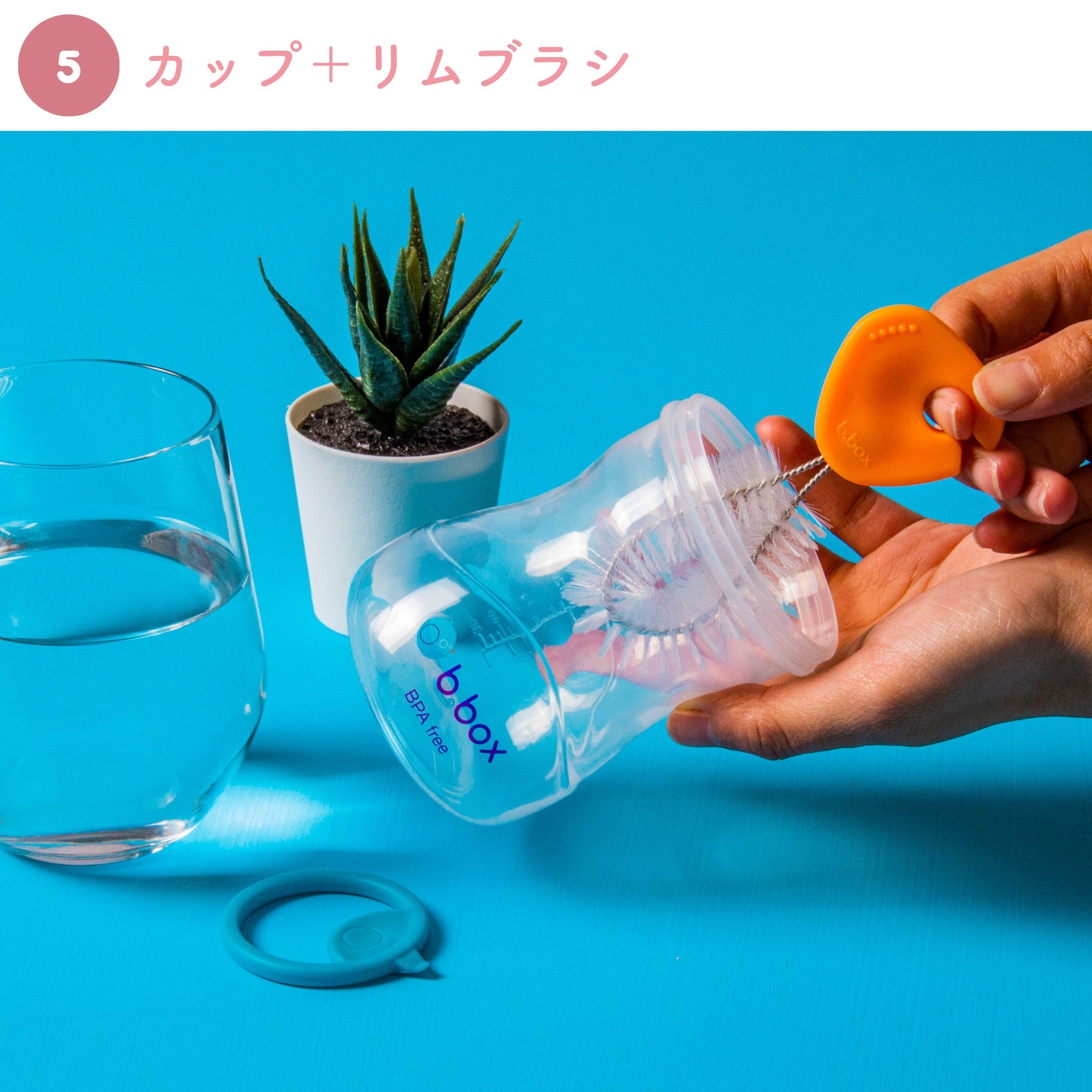 カップ本体を洗うのに便利 カッププラスリムブラシ ブラシ5