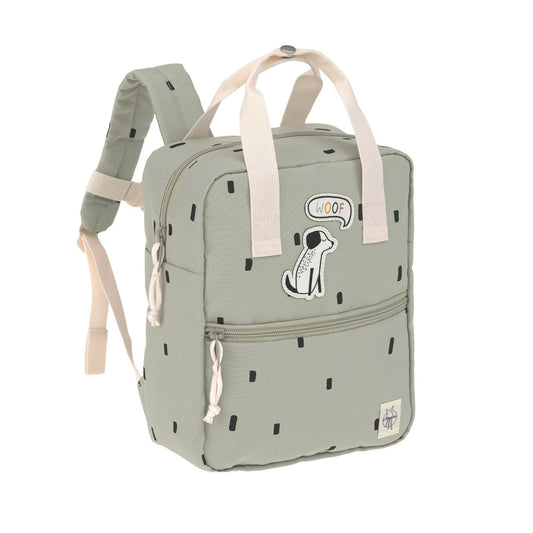 ミニスクエアバックパック　ハッピープリンツ　light olive