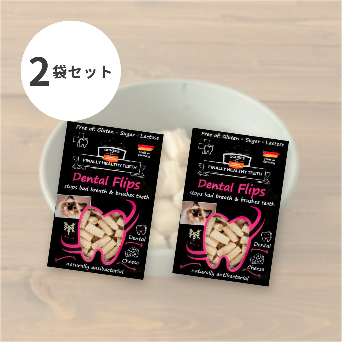 2-pack set Dental Flips for cats