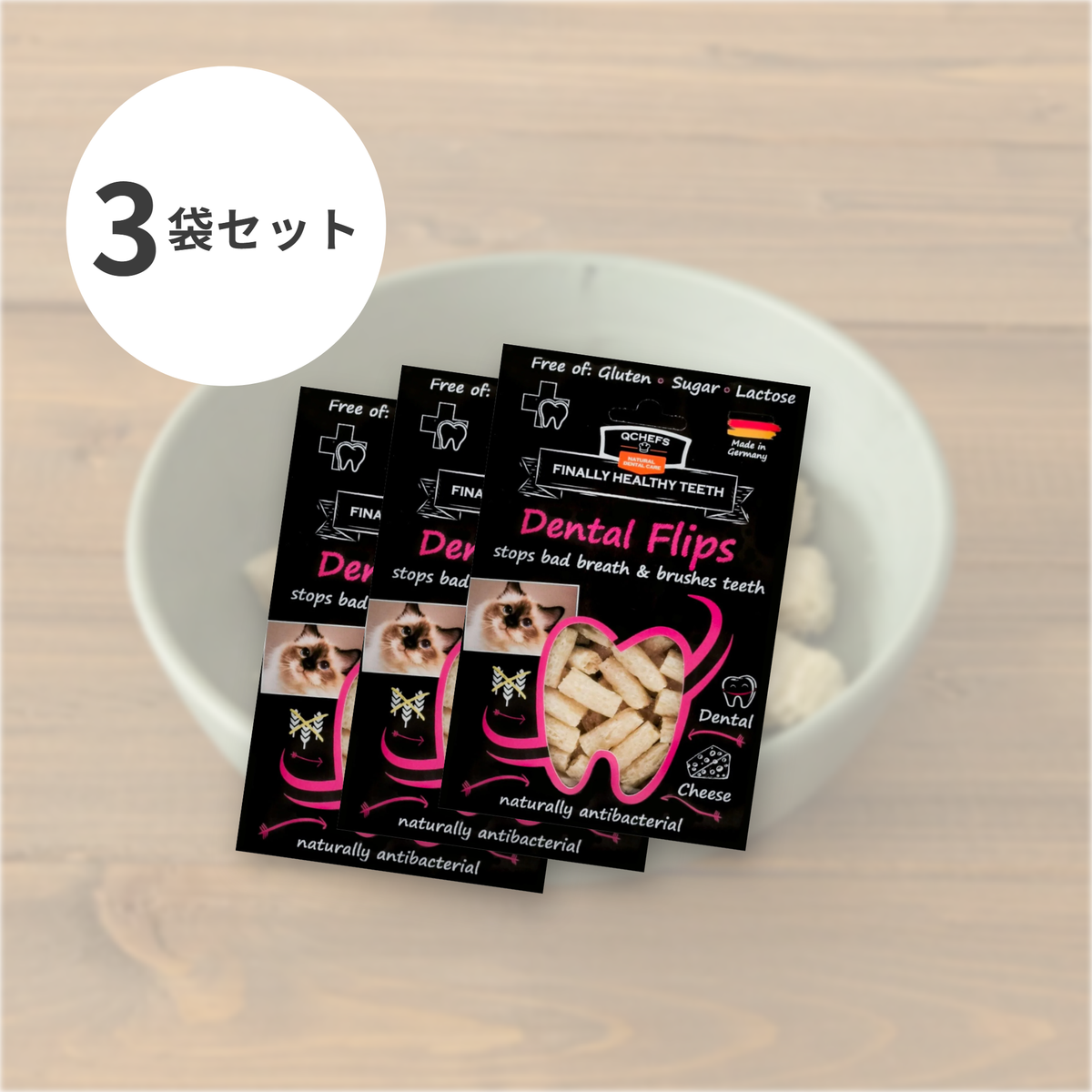 3-pack set Dental Flips for cats